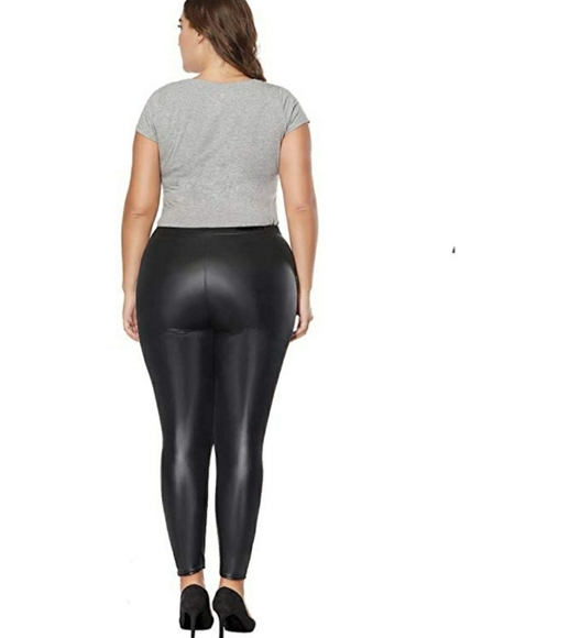 Plus Size Faux Leather Leggings - Picture 3 of 7